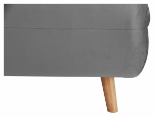 CANAPEA EXTENSIBIA SPIKE II, GRI 139/FAG, TAPITERIE DIN CATIFEA SI PICIOARE DIN LEMN - Img 8