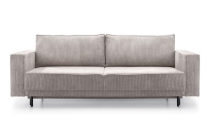 CANAPEA EXTENSIBILA ADELE BEJ, CONFECTIONATA DIN MATERIAL TEXTIL, SPUMA SI ARCURI, STIL MODERN - Img 1