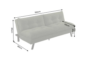CANAPEA EXTENSIBILA COCO 190CM, 3 LOCURI, REALIZATA DIN LEMN SI CATIFEA RAIAT, DE CULOARE VERDE, ARTIM GROUP SELECTION - Img 3