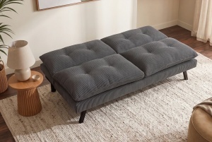 CANAPEA EXTENSIBILA COCO 190CM, 3 LOCURI, REALIZATA DIN LEMN SI CATIFEA, DE CULOARE GRI, ARTIM GROUP SELECTION - Img 3