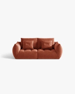 CANAPEA EXTENSIBILA CU 3 LOCURI, BLOOM, 232 CM, CARAMIZIU, CU TAPITERIE DIN TEXTIL STRUCTURAT WIND, MICADONI