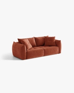 CANAPEA EXTENSIBILA CU 3 LOCURI, BLOOM, 250 CM, CARAMIZIU, CU TAPITERIE DIN TEXTIL STRUCTURAT WIND, MICADONI - Img 2
