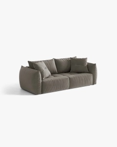 CANAPEA EXTENSIBILA CU 3 LOCURI, BLOOM, 250 CM, GRI, CU TAPITERIE DIN TEXTIL CATIFEA CASINO, MICADONI - Img 2