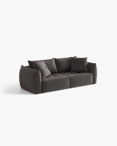 CANAPEA EXTENSIBILA CU 3 LOCURI, BLOOM, 250 CM, GRI INCHIS, CU TAPITERIE DIN TEXTIL CATIFEA CASINO, MICADONI - Img 2