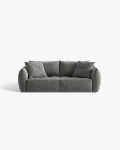 CANAPEA EXTENSIBILA CU 3 LOCURI, BLOOM, 250 CM, GRI INCHIS, CU TAPITERIE DIN TEXTIL STRUCTURAT WIND, MICADONI