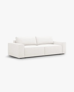 CANAPEA EXTENSIBILA CU 3 LOCURI, JODIE, 107X472 CM, ADANCIME SCAUN 62 CM, ALB, TAPITAT CU TAPITERIE DIN TEXTIL BOUCLE BALOO, MICADONI - Img 3