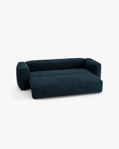 CANAPEA EXTENSIBILA, CU 3 LOCURI, MARTINA, ALBASTRU INCHIS, 264 CM, CU TAPITERIE DIN TEXTIL CATIFEA VOGUE, MICADONI - Img 3