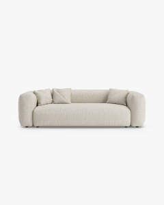 CANAPEA EXTENSIBILA, CU 3 LOCURI, MARTINA, BEJ, 264 CM, CU TAPITERIE DIN TEXTIL BOUCLE MONET, MICADONI