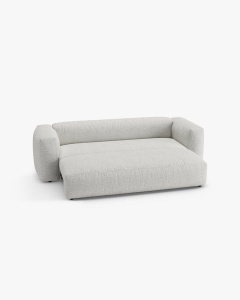 CANAPEA EXTENSIBILA, CU 3 LOCURI, MARTINA, MELANJ GRI BEJ, 264 CM, CU TAPITERIE DIN TEXTIL BOUCLE MONET, MICADONI - Img 3