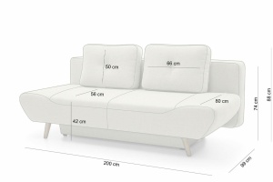 CANAPEA EXTENSIBILA DORIAN, BEJ, GRUPA I, CONFECTIONATA DIN LEMN, SPUMA POLIURETANICA SI METAL, STIL MODERN - Img 2