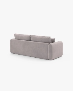 CANAPEA EXTENSIBILA DORMI, GRI DESCHIS, 225X94 CM, TAPITAT CU TAPITERIE DIN TEXTIL CATIFEA SALVADOR, MICADONI - Img 6