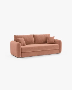 CANAPEA EXTENSIBILA DORMI, ROZ, 225X94 CM, TAPITAT CU TAPITERIE DIN TEXTIL CATIFEA SALVADOR, MICADONI - Img 3