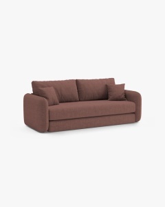 CANAPEA EXTENSIBILA DORMI, ROZ INCHIS, 225X94 CM, TAPITAT CU TAPITERIE DIN TEXTIL STRUCTURAT MOLYBDEN, MICADONI - Img 3