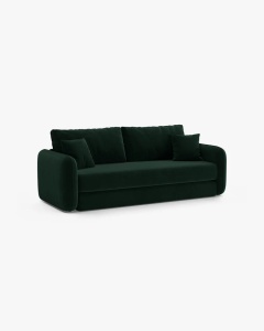 CANAPEA EXTENSIBILA DORMI, VERDE SMARALD, 225X94 CM, TAPITAT CU TAPITERIE DIN TEXTIL CATIFEA SALVADOR, MICADONI - Img 3