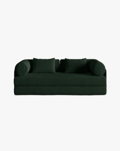 CANAPEA EXTENSIBILA DREAMY, CU 3 LOCURI, VERDE SMARALD, 206X95 CM, TAPITAT CU TAPITERIE DIN TEXTIL CATIFEA SALVADOR, MICADONI