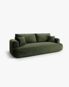 CANAPEA EXTENSIBILA ELLA, VERDE, 253X108 CM, TAPITAT CU TAPITERIE DIN TEXTIL CATIFEA VOGUE, MICADONI - Img 2