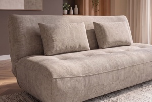 CANAPEA EXTENSIBILA ELYPSE 200CM, 3 LOCURI, REALIZATA DIN LEMN MASIV SI TEXTIL CHENILLE, CULOARE GRI, INVICTA INTERIOR - Img 8