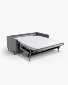 CANAPEA EXTENSIBILA GLORIA, CU 2 LOCURI, GRI, 102X186 CM, TAPITAT CU TAPITERIE DIN TEXTIL CATIFEA SALVADOR, MICADONI - Img 2