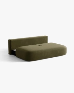 CANAPEA EXTENSIBILA HENA, CU 3 LOCURI, VERDE, 205X112 CM, TAPITAT CU TAPITERIE DIN TEXTIL CATIFEA SALVADOR, MICADONI - Img 4