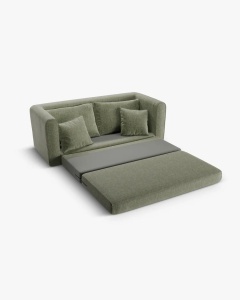 CANAPEA EXTENSIBILA LIDO, MASLINIU, 158X69 CM, TAPITAT CU TAPITERIE DIN TEXTIL STRUCTURAT BALTIMORE, MICADONI - Img 5