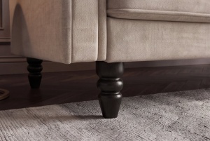 CANAPEA EXTENSIBILA MAISON BELLE 220CM, REALIZATA DIN LEMN SI CATIFEA, CULOARE BEJ, INVICTA INTERIOR - Img 3
