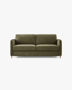 CANAPEA EXTENSIBILA SIMO, VERDE, 225X94 CM, TAPITAT CU TAPITERIE DIN TEXTIL CATIFEA SALVADOR, MICADONI