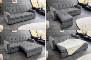CANAPEA EXTENSIBILA, SMART 180CM, 2 LOCURI, CATIFEA GRI RAIAT, ARTIM GROUP SELECTION - Img 11