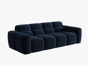 CANAPEA LISA, 4 LOCURI, 265 CM, ALBASTRU ROYAL, TAPITERIE DIN CATIFEA, DESIGN DEOSEBIT - Img 3