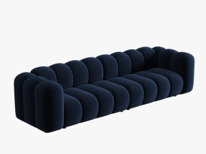 CANAPEA LUPIN, 4 LOCURI, 288 CM, ALBASTRU ROTAL 5, TAPITERIE DIN CATIFEA, DESIGN DEOSEBIT - Img 2