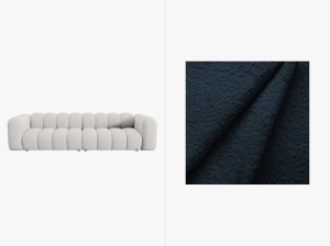 CANAPEA LUPIN, 4 LOCURI, 288 CM, DIVERSE NUANTE, TAPITERIE BOUCLE, DESIGN DEOSEBIT - Img 6