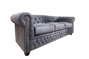 CANAPEA LUX, DESIGN ENGLEZESC CHESTERFIELD GRI 200CM, ARTIM GROUP SELECTION - Img 5