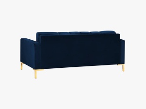 CANAPEA MAMAIA, 2 LOCURI, 152 CM, ALBASTRU ROYAL 86/AURIU, TAPITERIE DIN CATIFEA, DESIGN DEOSEBIT - Img 4