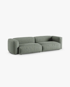 CANAPEA MARTINA, 320X120 CM, ADANCIME SCAUN 90 CM, VERDE MUSCHI, TAPITAT CU TAPITERIE DIN TEXTIL STRUCTURAT BOSTON, MICADONI - Img 2