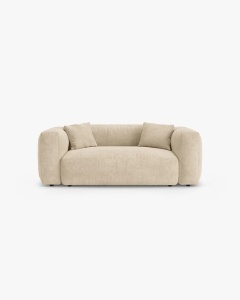 CANAPEA MARTINA, CU 2 LOCURI, BEJ DESCHIS, 200 CM, CU TAPITERIE DIN TEXTIL CATIFEA VOGUE, MICADONI