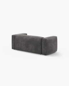 CANAPEA MARTINA, CU 2 LOCURI, GRI, 200 CM, CU TAPITERIE DIN TEXTIL CATIFEA VOGUE, MICADONI - Img 3