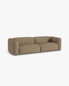 CANAPEA MARTINA, CU 3 LOCURI, CAPPUCCINO, 244 CM, CU TAPITERIE DIN TEXTIL BOUCLE MONET, MICADONI - Img 2