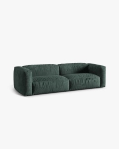 CANAPEA MARTINA, CU 3 LOCURI, VERDE DESCHIS, 244 CM, CU TAPITERIE DIN TEXTIL CATIFEA VOGUE, MICADONI - Img 2