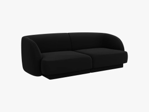 CANAPEA MILEY, 2 LOCURI, 180 CM, NEGRU 19, TAPITERIE DIN CATIFEA, DESIGN DEOSEBIT - Img 2