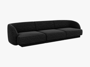 CANAPEA MILEY, CU 3 LOCURI, GRI ANTRACIT, CU TAPITERIE DIN TEXTIL CHENILLE EDEN, MICADONI - Img 2