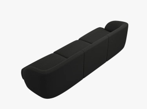 CANAPEA MILEY, CU 3 LOCURI, NEGRU, CU TAPITERIE DIN TEXTIL BOUCLE BALOO, MICADONI - Img 3