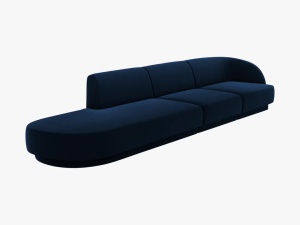 CANAPEA MILEY STANGA, 4 LOCURI, 325 CM, ALBASTRU 86, TAPITERIE DIN CATIFEA, DESIGN DEOSEBIT