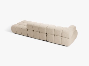 CANAPEA MODULARA BELLIS, PE DREAPTA, BEJ DESCHIS, CU TAPITERIE DIN TEXTIL BOUCLE ROLF, MICADONI - Img 3