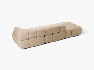 CANAPEA MODULARA BELLIS, PE DREAPTA, NISIPIU, CU TAPITERIE DIN TEXTIL BOUCLE, MICADONI - Img 3