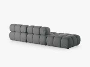 CANAPEA MODULARA BELLIS, PE STANGA, GRI, CU TAPITERIE DIN TEXTIL STRUCTURAT LIBERTY, MICADONI - Img 3