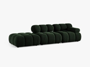 CANAPEA MODULARA BELLIS, PE STANGA, VERDE SMARALD, CU TAPITERIE DIN CATIFEA VENUS, MICADONI - Img 2