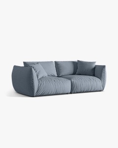 CANAPEA MODULARA CHRIS, CU 4 LOCURI, 260X100, ALBASTRU PAL, CU TAPITERIE DIN TEXTIL STRUCTURAT LINS, MICADONI