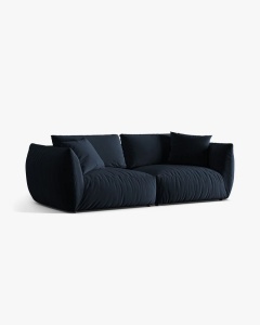 CANAPEA MODULARA CHRIS, CU 4 LOCURI, 260X100, ALBASTRU ROYAL, CU TAPITERIE DIN TEXTIL CATIFEA CASINO, MICADONI - Img 3
