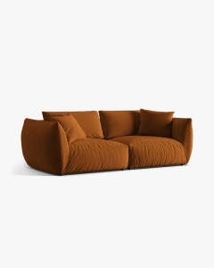 CANAPEA MODULARA CHRIS, CU 4 LOCURI, 260X100, CARAMIZIU, CU TAPITERIE DIN TEXTIL CATIFEA CASINO, MICADONI - Img 3