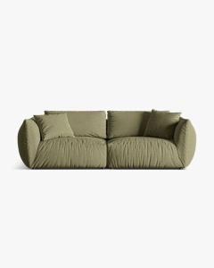 CANAPEA MODULARA CHRIS, CU 4 LOCURI, 260X100, VERDE DESCHIS, CU TAPITERIE DIN TEXTIL STRUCTURAT LINS, MICADONI
