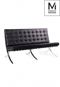 CANAPEA NEAGRA CONFECTIONATA DIN PIELE ECOLOGICA BARCELON STIL MODERN